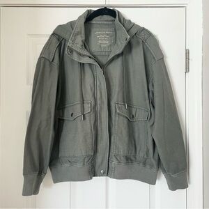 American Eagle Hooded Military Bomber Jacket, S